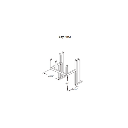 Technical drawing with dimension of montigo Divine HL38PR Bay Contemporary Gas Fireplace.