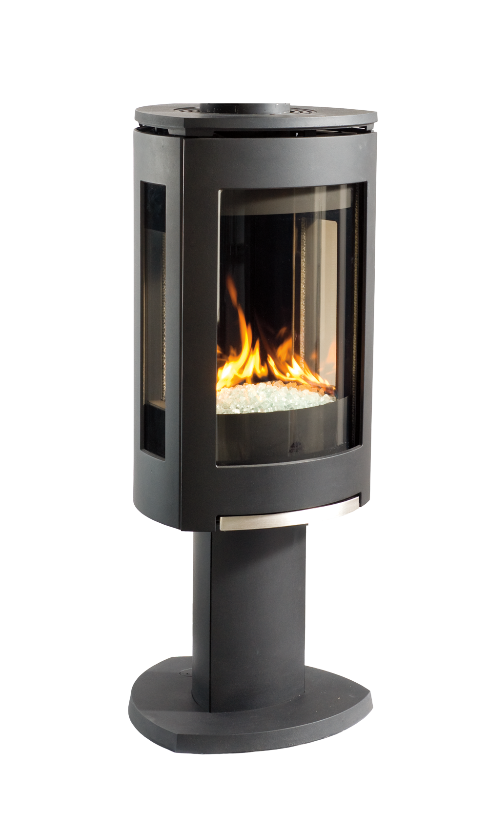 Modern Matte Black freestanding Jotul GF 370 DV Gas Stove with glass door 