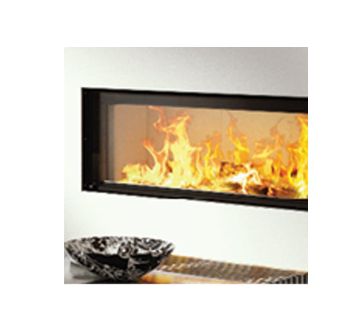 Dorako Linea Two Sided Glass Wood Burning Fireplace Insert