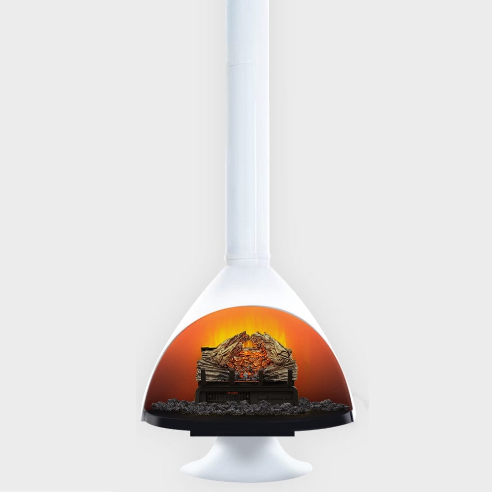 Malm 34" Zircon Electric Fireplace With Remote Control - Mid Century Modern Fireplace