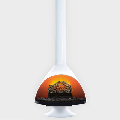 Malm 34" Zircon Electric Fireplace With Remote Control - Mid Century Modern Fireplace