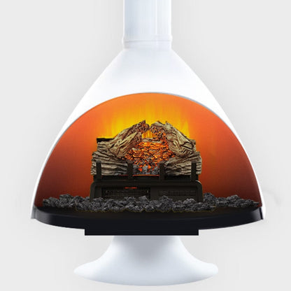 Malm 34" Zircon Electric Fireplace With Remote Control - Mid Century Modern Fireplace