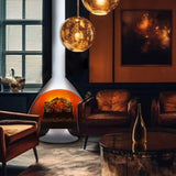 Malm 34" Zircon Electric Fireplace With Remote Control - Mid Century Modern Fireplace