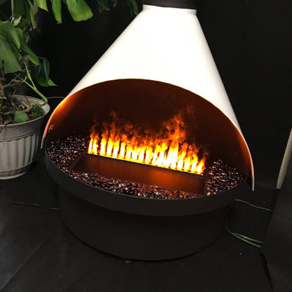 Malm 34" Zircon Electric Fireplace With Remote Control - Mid Century Modern Fireplace