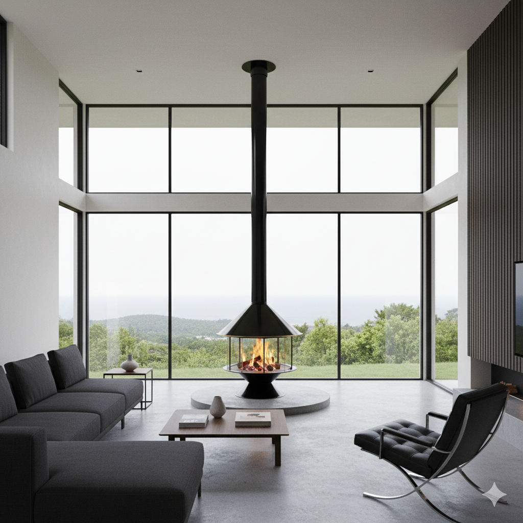 Malm 41.5" Imperial Carousel Freestanding Wood Burning Fireplace