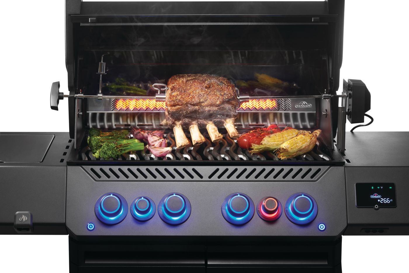 Weight (Lbs)	
210

Width (Inches)	
65.5

Height (Inches)	
51

Depth (Inches)	
26

Fuel Type	
Natural Gas

Total Max (BTU)	 82000 Cooking Area	
883 Cooking Grate Material	
Stainless Steel