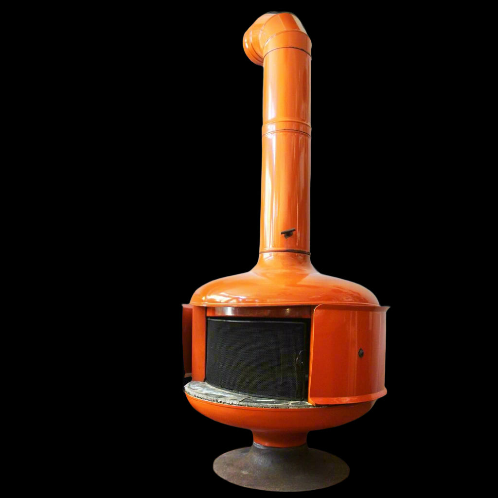 Orange Fireplace the MCM Fire Drum 2 Mid Century Modern Bright Orange