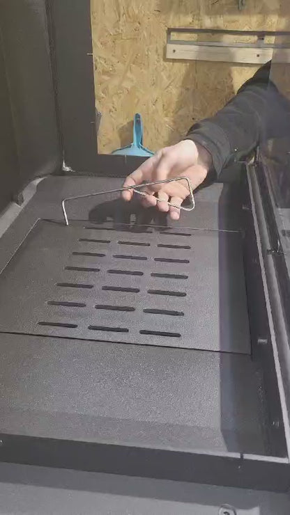 Dorako Ariana- Three Sided Glass Freestanding Wood Stove with Bench / Wood Holder included