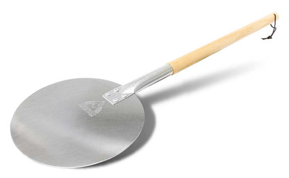 CHICAGO BRICK OVEN ALUMINUM PIZZA PEEL - TURNING PIZZA PADDLE WITH LEATHER STRAP AND DETACHABLE WOOD HANDLE - BAKEWARE & PIZZA OVEN ACCESSORIES - 9 IN