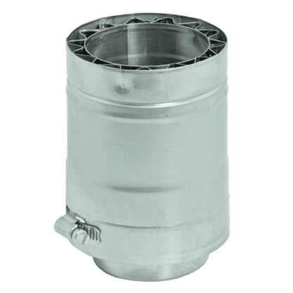 DuraVent FasNSeal W2 double wall stainless steel gas vent length showing inner pipe, star-shaped spacer and locking band clamp