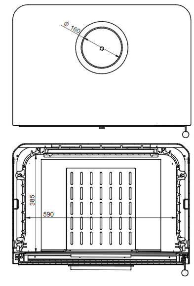 KFD Sto M14 Whitney Wood Burning Fireplace with Base Stand Included- Scandinavian Style Handmade Fireplace