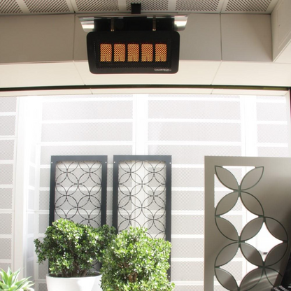 Outdoor Living with one wall hanged Bromic Tungsten 500 series Smart-heat Propane heater LP- 43,000