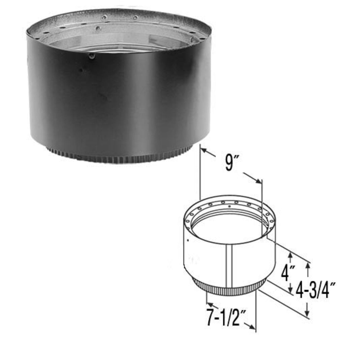 8" DVL Adapter Section No Damper - 8DVL-AD