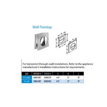 DuraVent 4” x 6 5⁄8” DirectVent Pro Wall Firestop