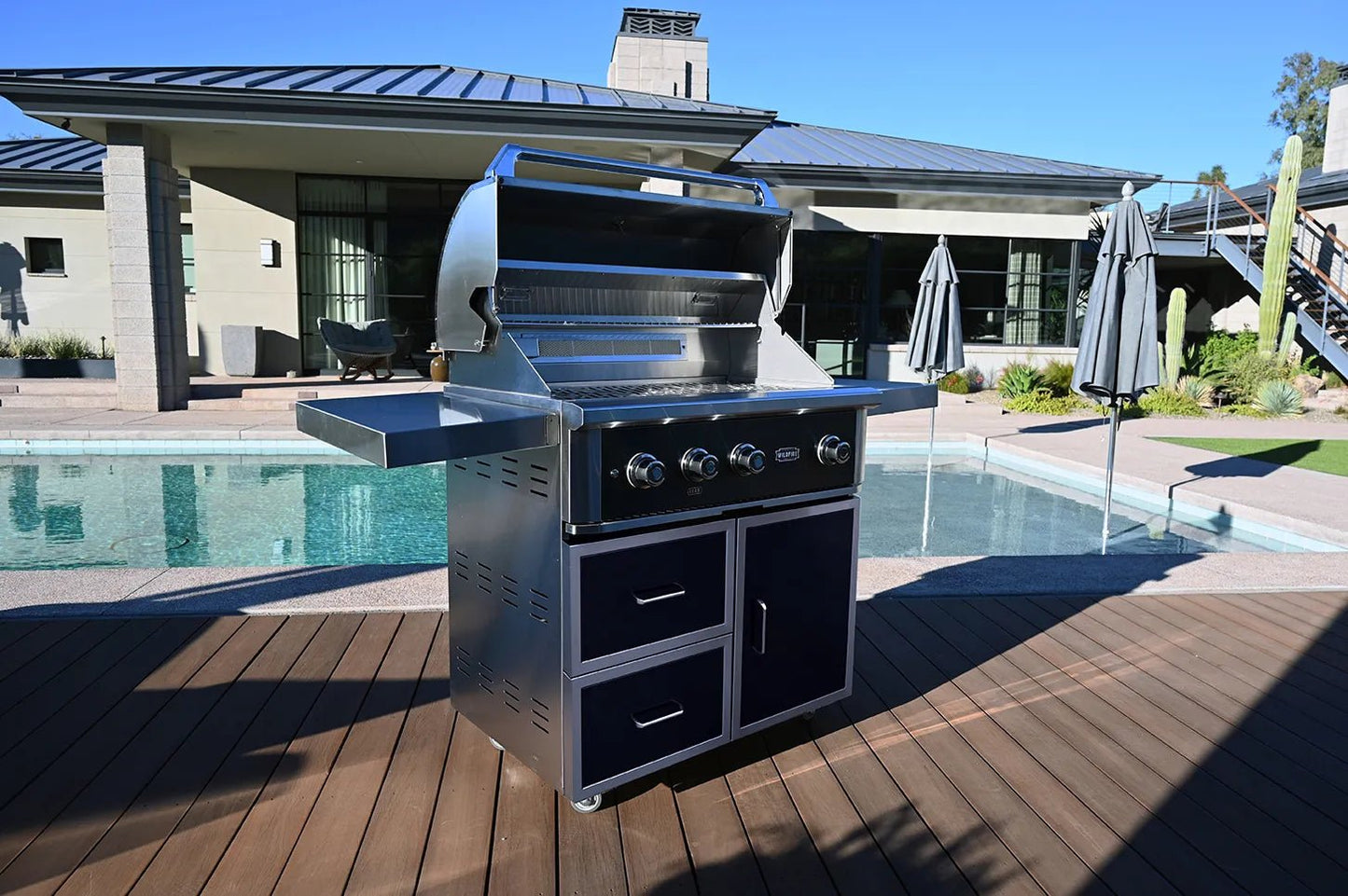 Wildfire Ranch PRO 36-Inch Black Stainless Steel Grill Cart