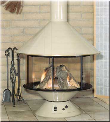 Malm Full see through gas MCM Fireplace in any color you would like! pick from hundreds of colors and have it made for you. This Gas Fireplace is made in america and with scandinavian style and mid century modern feel gives you the perfect center room see through all glass fireplace - round glass fireplace