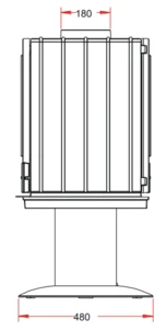 metric measurements for Invicta Imported Cast Iron Modern Wood Burning stove Depth is listed in the product description with Smokey Mountain Fireplaces
