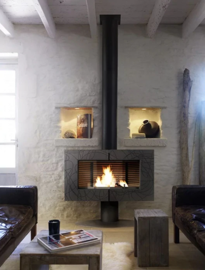 Modern Wood Burning Designer Cast Iron Wood Stove Imported