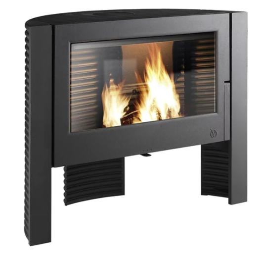 Invicta Itaya Wood Burning Stove Italian Imported Modern Vented Cabin feeling wood stove WIDEST GLASS VIEWING AREA AVAILABLE IN THE UNITED STATES - Invicta Itaya Wood Stove Wood burning fireplace Cast iron High BTU EPA Certified Wood Burning Stove