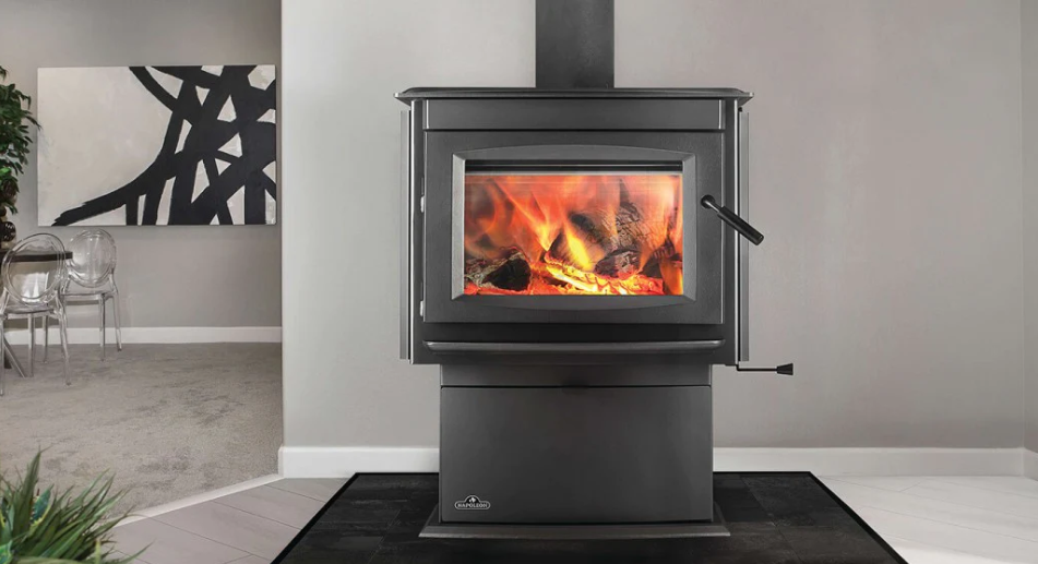 Napoleon® S30 Wood Burning Stove, Pedestal Base Cast Iron Free Standing Wood Stove