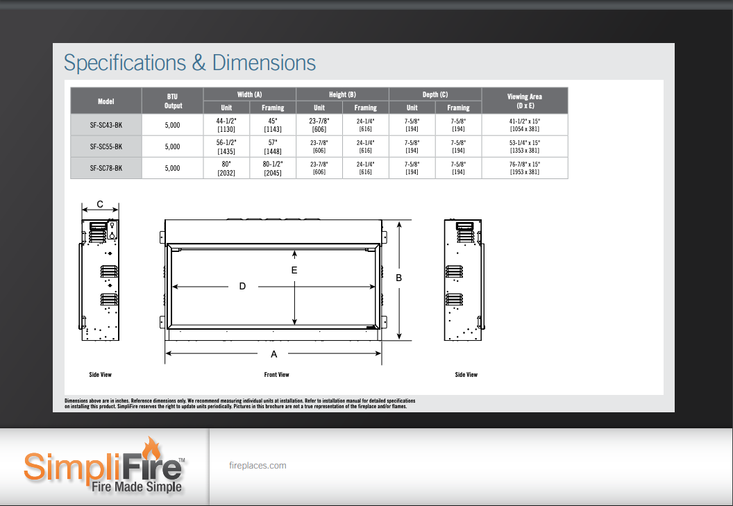 Simplifire® Scion Built In Electric Fireplace