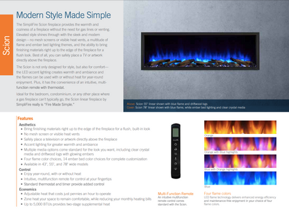 Simplifire® Scion Built In Electric Fireplace