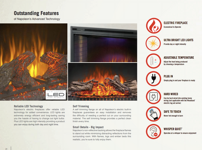 Napoleon® Woodland™ 18", 24", 27" Electric Fireplace Log Set