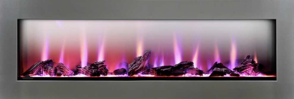 Napoleon® NEFBD50HE CLEARion 50-Inch Built-In See-Through Electric Fireplace with Logs, Crystal Media & Remote