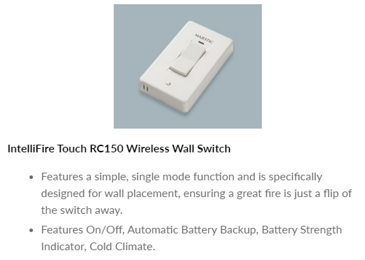 Wall Switch available with purchase usually about $110