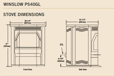 Iron Strike Winslow Steel Pellet Stove PS40GL