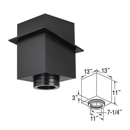 DuraVent 7" Inner Diameter - DuraTech Class A Chimney Pipe - Double Wall - 11" Square Ceiling Support Box