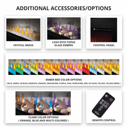 Napoleon® NEFBD50HE CLEARion 50-Inch Built-In See-Through Electric Fireplace with Logs, Crystal Media & Remote