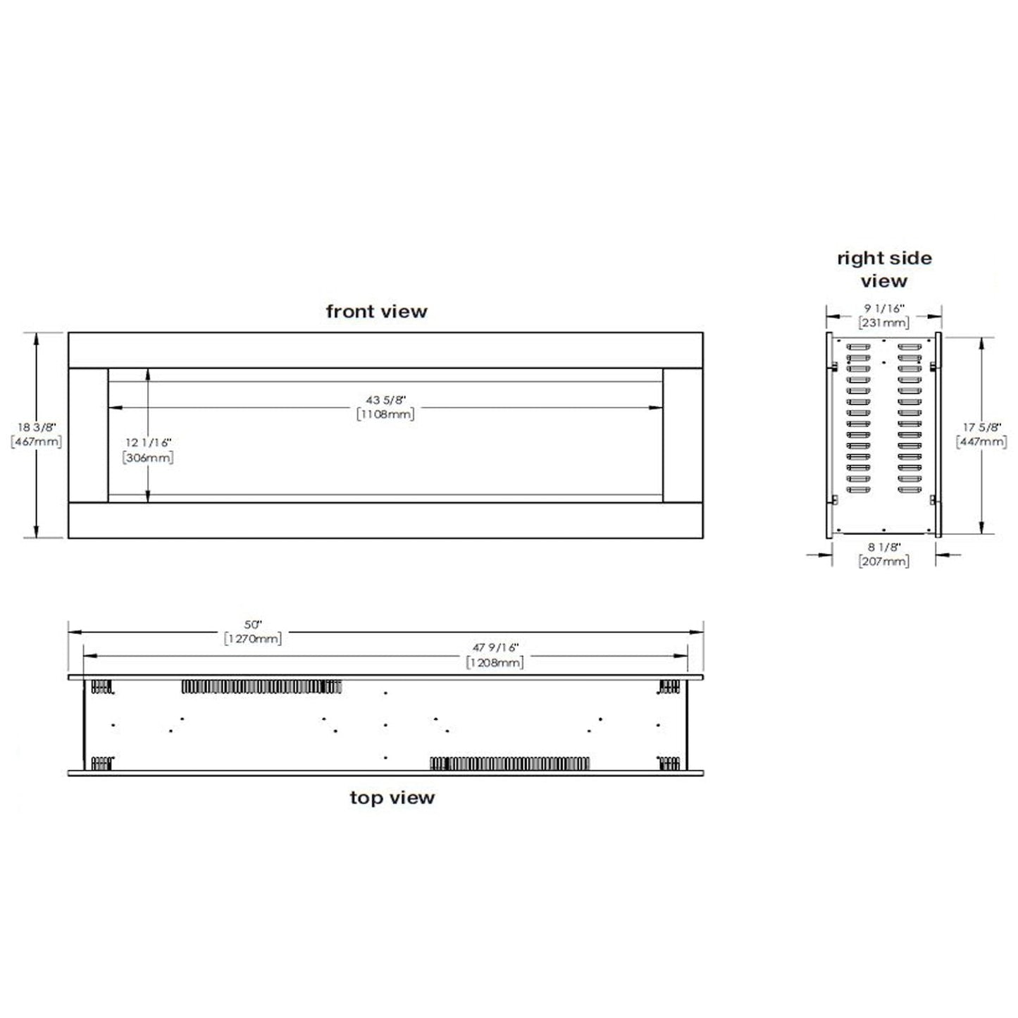 Napoleon® NEFBD50HE CLEARion 50-Inch Built-In See-Through Electric Fireplace with Logs, Crystal Media & Remote