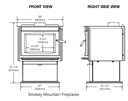 Napoleon® S20 Wood Burning Stove, Pedestal Base Cast Iron Free Standing Wood Burning Stove