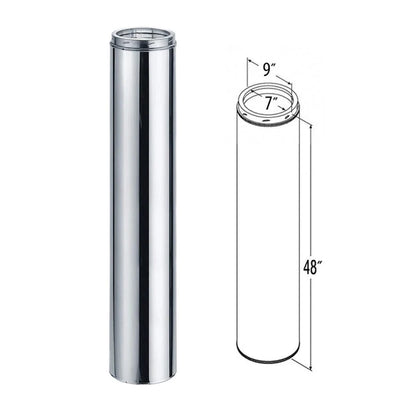 DuraVent 8" Inner Diameter - Type B Round Gas Vent Pipe - Double Wall - 48" Pipe Length